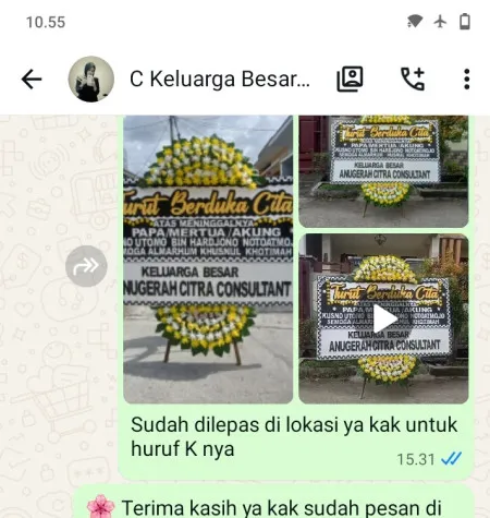 Pengiriman Papan Bunga Duka Bambu Apus
